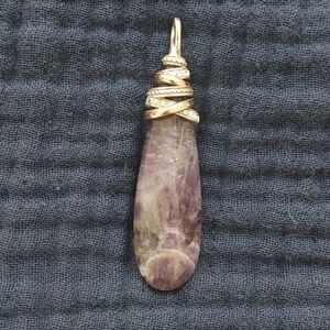 Purple Crystal Amethyst Pendant, With Gold And Rhinestones! Just Gorgeous!